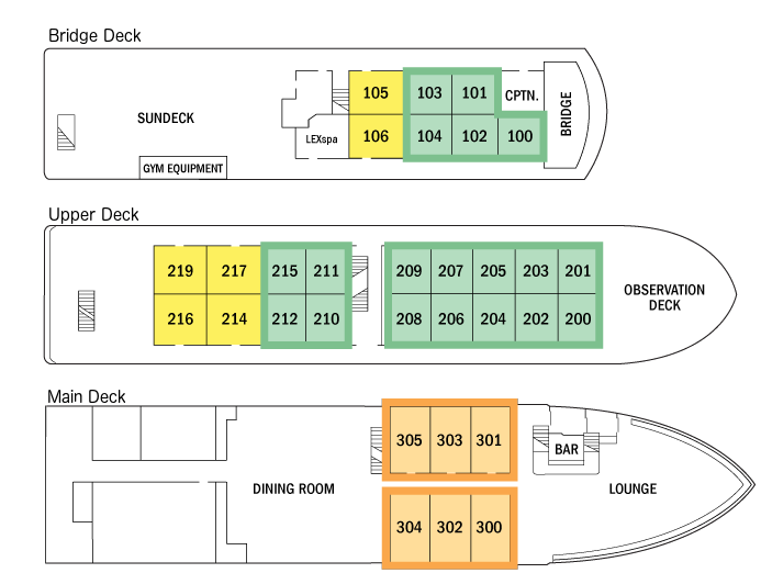 National Geographic Sea Bird/Sea Lion Deck Plan