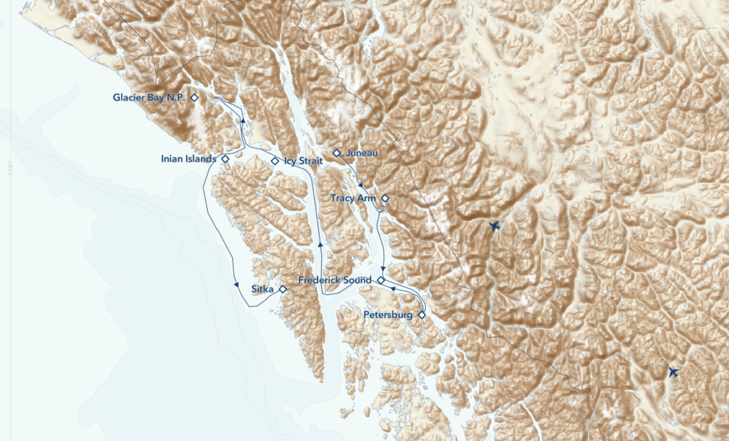 Exploring Alaska Coastal Wilderness Itinerary Map